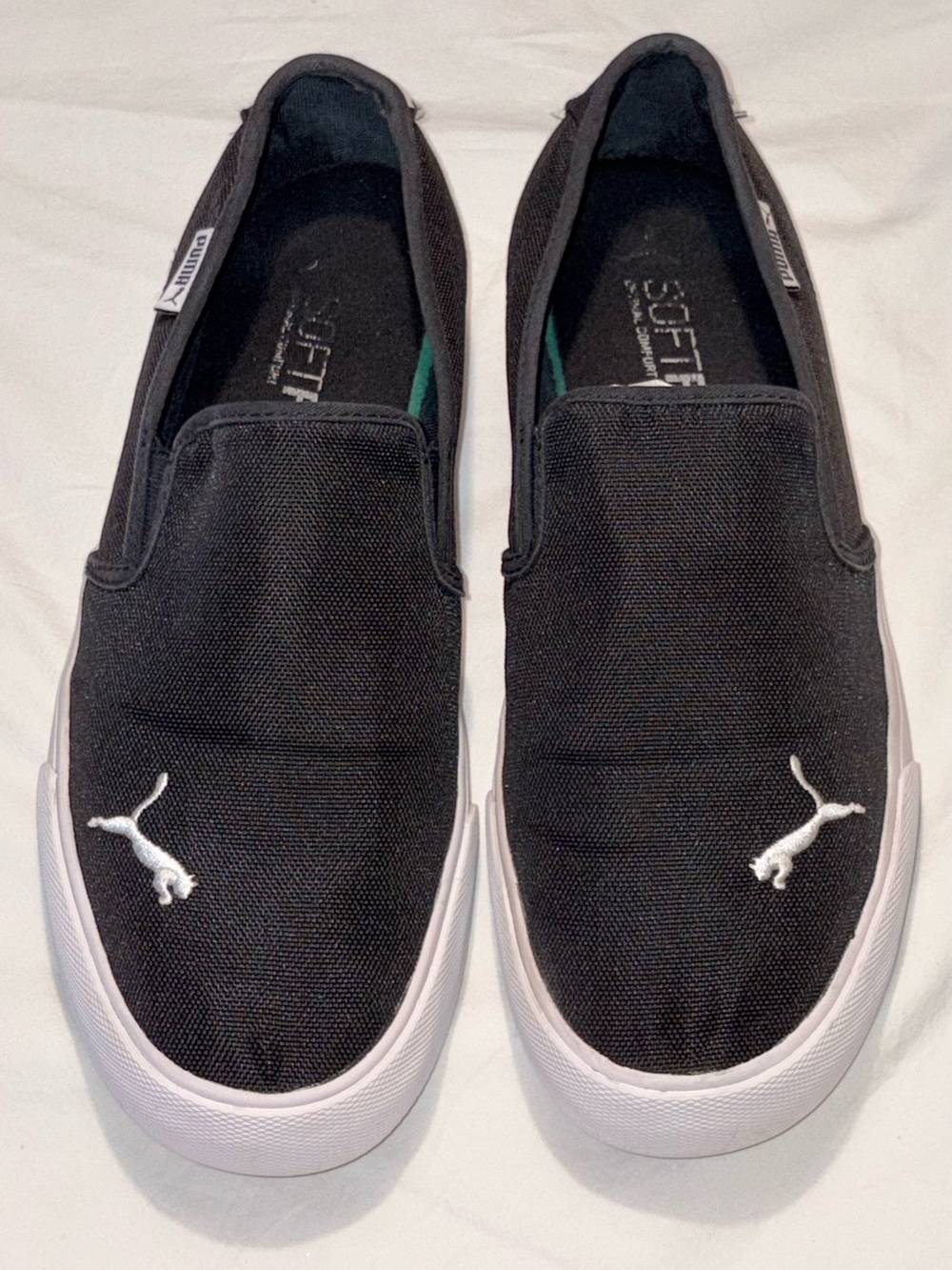 Puma Bari Slip-On Black Canvas Sneakers | Women’s 9.5